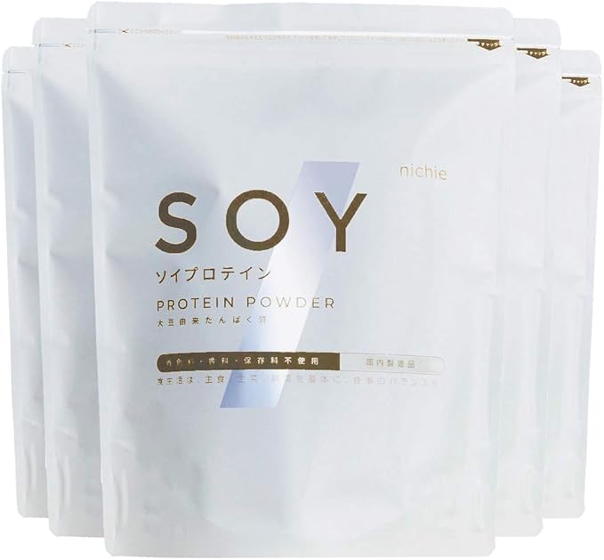 Amazon Nichie 大豆プロテイン 5kｇ 1kg 5袋 プレーン味 30ccスプーン付 ニチエー Nichie ソイ プロテイン