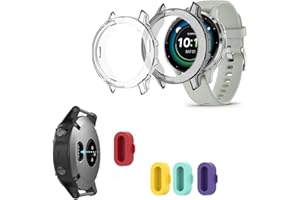 FCMEDZI Compatible for Garmin Venu 3s 41mm,Soft Frame TPU Protector Cases and Silicone Charging Dust Plug (Pack of 4+2)（ Case Not Screen Protector[Not for Venu 2/2S/]