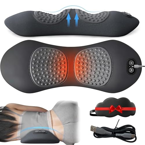 Smooth Triple Fusion Back Massager - 3-in-1 Traction, Masajeador Terapia de Triple Fusion, Vibration & Heat for Pain Relief in Neck, Shoulder, Lower Back & Sciatica, Adjustable (Gris Oscuro)