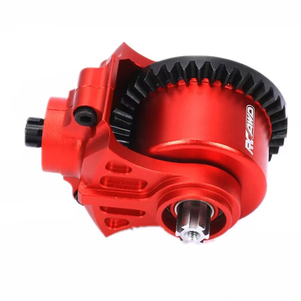 RCAWD ARRMA Gear F/R Transmission Module Set 37T 13T Enlarged Spiral Teeth for ARRMA Big Rock, Granite, Senton, Vorteks, Typhon, Infraction, Vendetta 3S & Kraton Outcast 4S V2 Upgrade Part (Red)