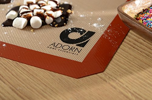 Adorn Home Essentials| Professional Non-stick Silicone Baking Mats| 3-Pack, Half Sheet 16.5" x11.5" Silicone Liner Mat Sheets - Thumbnail 2