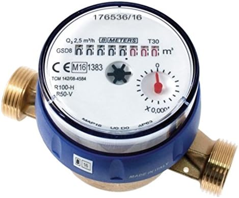 3/4" BSP DN20 Cold Water Meter Single Jet Flow Counter Check