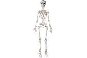 DECORLIFE 36" Skeleton Halloween Decorations, 3FT Hanging Posable Realistic Skeleton Decor for Indoor/Outdoor