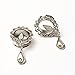 KUBOOZ Ear Piercings Plugs Tunnels Jewelry Dangle Opal Center Plated Silver Stainless Steel Flare Screw Back Plugs Gauges 00g to 1 inch