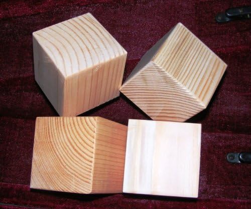 3 inch square wooden blocks