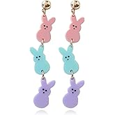 Easter Earrings for Women Cute Bunny Rabbit Peeps Earrings Spring Jewelry Easter Basket Stuffers Gifts Party Accessories