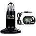 Zacro Reptile Heat Lamp 100W with One Digital Thermometer, Infrared Ceramic Heating Non-light Lamps Emitter 110V (Black)