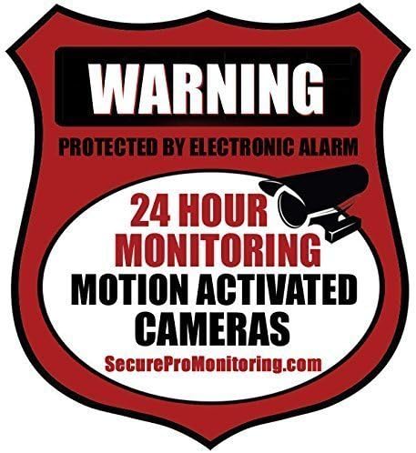 40"Real Red Burglar Alarm Video Surveillance Security Decals Door & Window Stickers