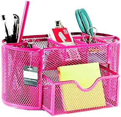 Mesh Pen and Pencil Desk Office Organizer丨Desktop Organizer丨Desktop Holder丨Pen Organizer丨Organzier (Hot Pink)
