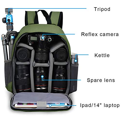 CADeN Camera Backpack Bag with Laptop Compartment 15.6" for DSLR/SLR