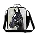 Creativebags Man and Women Lunch Bags Box for Outdoors Sports Leisure Life and School Children Boys Girls Polyester 3D Horse Prints