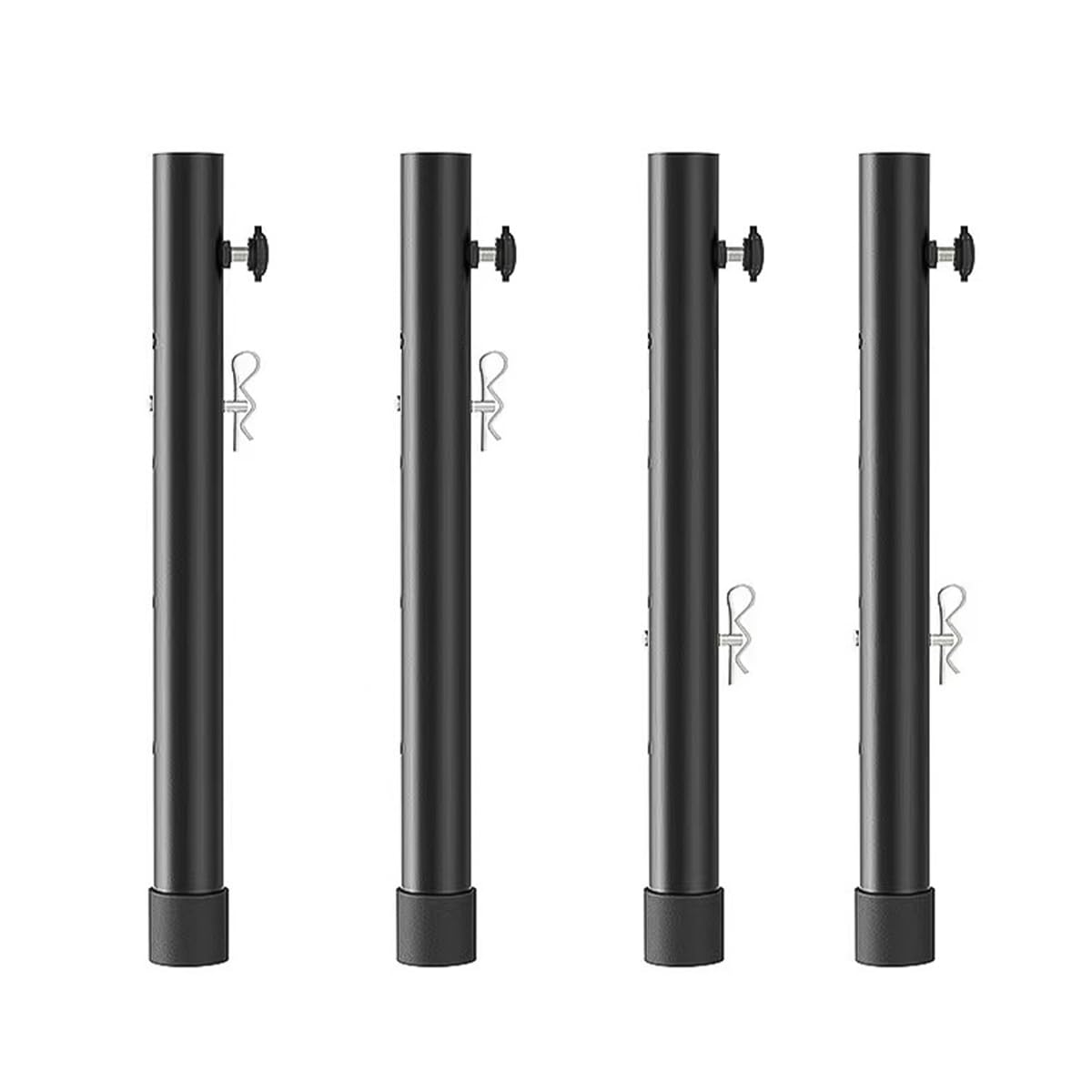 Sarini 4 Pieces Table Leg Extenders Set, 20cm Chair Leg Extenders with Latches and Locking Pins - Heavy Duty Carbon Steel Adjustable Legs for Tables and Chairs