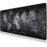 VIPAMZ Extended Xxxl Gaming Mouse Pad - 35.4"x15.7"x0.12" Dimension - Portable with Extended XXL Size - Non-slip Rubber Base - Special Treated Textured Weave with Precision Control (worldmap)