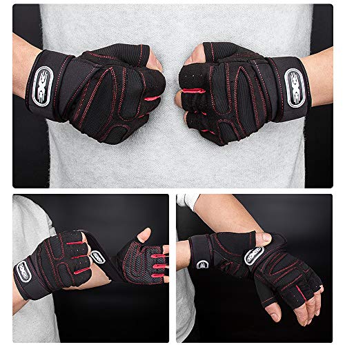 image for Fisi Workout Gloves for Men & Women, Gym Weight Lifting Gloves with Wr