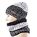 Winter Warm Knit Hat Neck Warmer Set for Men and Women, Warm Fleece Lined Wool by REDESS Black, One size fits most