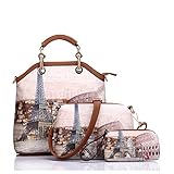 Realer Women's Handbags Purse Tote Bags Female Crossbody Bags 3 Pcs Shoulder Bags Top-Handle Handbag PU Leather Set