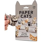 DIY Origami Cat Kit – Cute 3D Paper Cats Craft Set with 50 Sheets Folding Paper for Kids & Adults, Fun Creative Activity & Pe