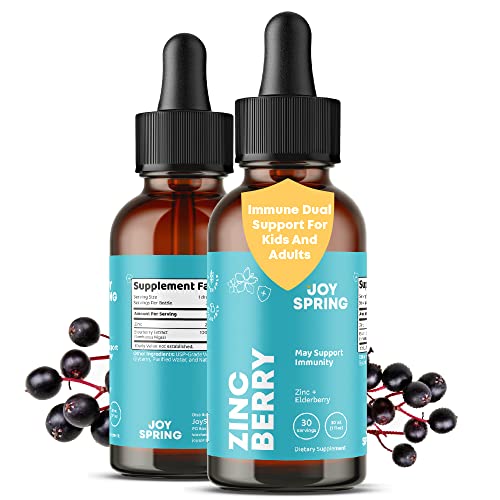 Liquid Zinc Supplement Drops Zinc for Kids and Elderberry Extract