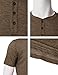 H2H Mens Stylish Fashion Casual Front Placket Basic Henley T-Shirts Brown US L/Asia XL (CMTTS0203)