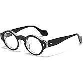 JOLLYNOVA Yuki Vintage Small Acetate Glasses Frame Prescription for Women Men Round Thick Eyeglasses Frames 41-28-145mm