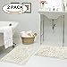 Flamingo P Bath Rugs for Bathroom Plush Chenille Bath Mat Non-Slip Water Absorbent Microfiber Shaggy Floor Mat Machine Washable Rugs for Tub/Shower, Set of 2-17