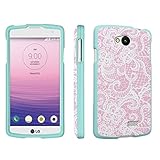 DuroCase ® LG Optimus F60 MS395 / Tribute LS660 / Transpyre VS810PP Hard Case Mint - (Lace Flower Pink)