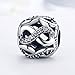 BAMOER 925 Sterling Silver Sparkling CZ Stones Infinity Love Bead Charm for Snake Bracelet
