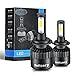 INFITARY LED Headlight Bulbs H7 Conversion Kits Car LED Headlights 72W/Pair 6500K 8000LM Extremely Super Bright COB Chips- 1 Pair-(H7 Black)