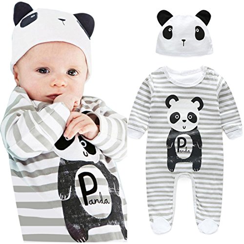 Little Baby Clothes, Womail Romper + Hat Bodysuit Outfits for Infant Boy Girl