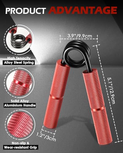 Hozzen 6 Forearm Training Handle - Metal Handle, Forearm Gripping Tools for Home, Gym and Office