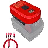 Milwaukee M18 Battery USB-C Charger Adapter – Fast Charging Power Station with LED Battery Display – Phone & Tool Charger – Fits Milwaukee M18 Batteries