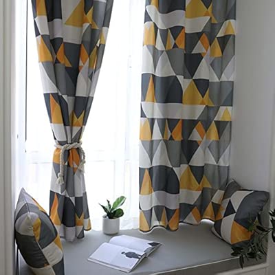 Curtains Drapes Short Curtain Blackout Curtains Blue Yellow