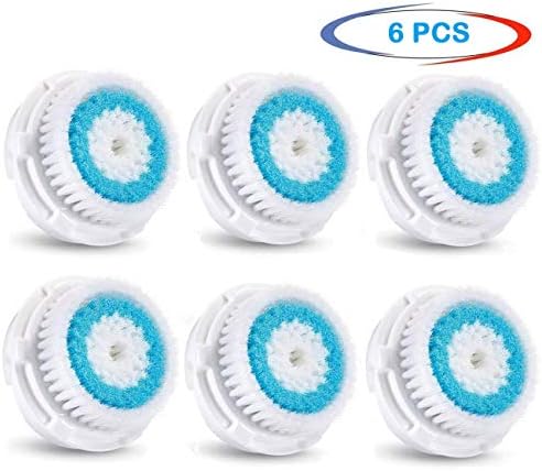 6 Pack Deep Pore Facial Cleansing Brush Head Replacement for Facial Cleanser, compatible with Mia, Mia2, Mia3 (Aria), and other Cleansing Systems