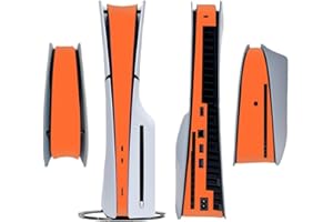 IFEEHE Side Sticker for PS5 Slim Disc Console Centre Skin Console Skin Decal Vinyl Decal (Orange)