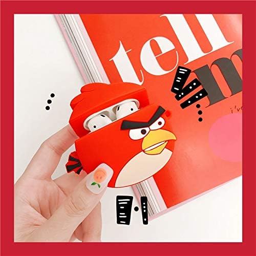 AirPods 1/2 Cases by EXECLIEN (Angry Bird Red)
