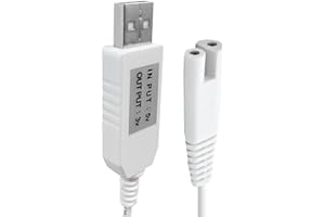 IIYL Charger Cord Replacement for Waterpik Water Flosser WP360 WP462 WP450 WF13 WP100 Water Flosser, USB Charging Cable (White)