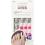 Kiss Glam Fantasy Ultimate Illusion 24 Toenails KGTN50X Silver/Hot Pink