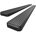 APS iBoard Running Boards 5" Black Custom Fit 2007-2018 Chevy Silverado/GMC Sierra Crew Cab (Nerf Bars | Side Steps | Side Ba