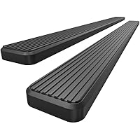 APS Running Boards 6in Black Compatible with Ford F150 2015-2025 SuperCrew Cab & F150 Lightning 2022-2025 & F-250 F-350 Super