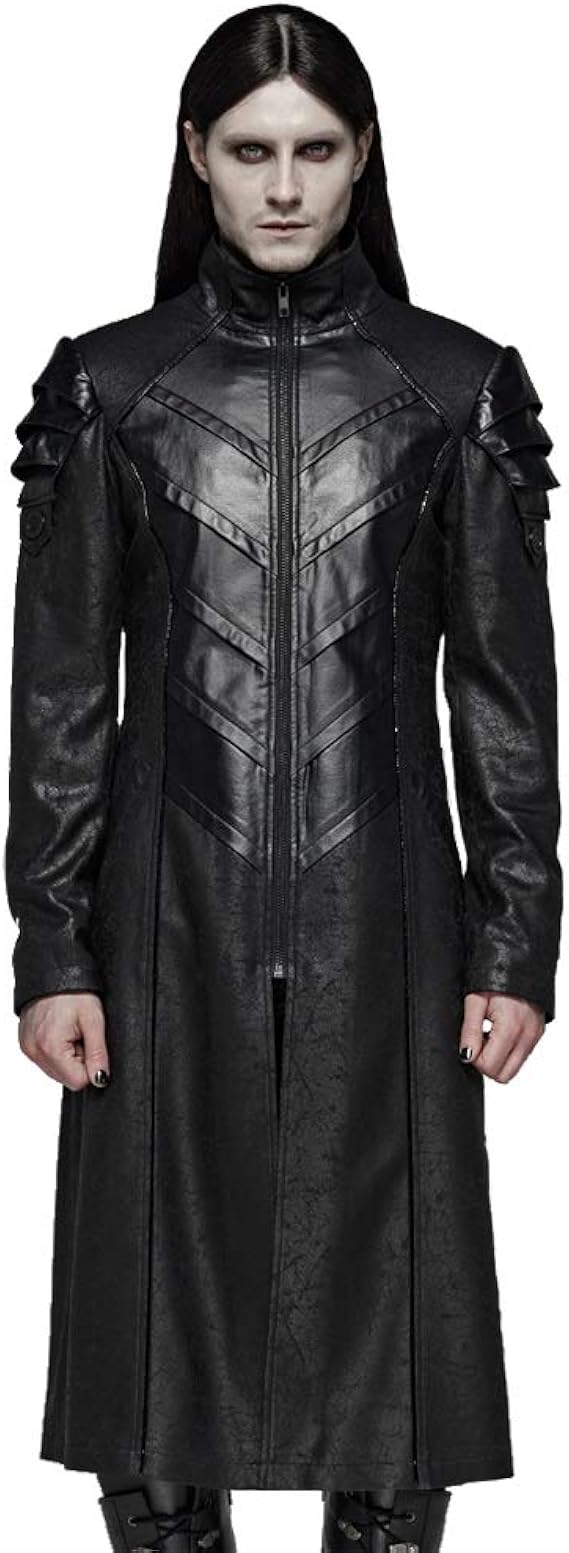 Amazon Punk Raveメンズパンクロックミリタリーハンサムレザーロングコートステージパフォーマンスコスチュームパーソナリティクールメンズコート コート ジャケット 通販