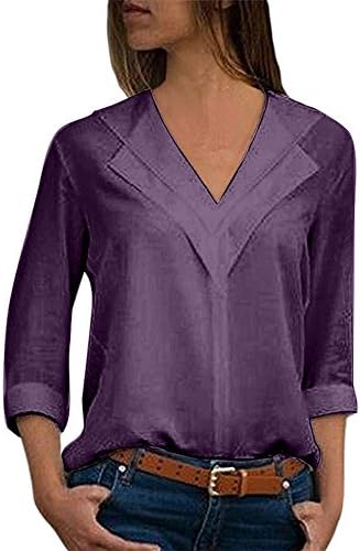 Hotsellhome New Fashion Womens Tops, Women's Chiffon Solid T-Shirt Office Ladies Plain Roll Sleeve Blouse Tops Clothes