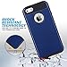 ULAK iPhone 5SE Case,iPhone SE Case, Slim Fit Dual Layer Protection Case Shock Absorbing Hard Rugged Ultra Protective Back Rubber Cover with Impact Protection for iPhone 5/5S/SE (Navy Blue+Black)