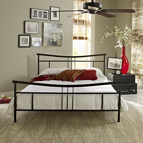Nia Queen Size Platform Bed with Headboard Made w/ Metal in Black Finish 39'' H x 62.6'' W x 82.5'' D in.