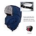 ayamaya Winter Trapper Hat with Face Cover/Ear Flap/Chin Strap/Faux Fur, Ushanka Russian Style Windproof Cover Trooper Hat for Men/Women (Blue, Adult (21-24 INES))
