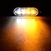 XT AUTO 4-LED Amber White Waterproof Emergency Beacon Flash Caution Strobe Light Bar Surface Mount 16 Different Flashing Car SUV Pickup Truck Van SUV ATV UTV 4-Pack