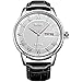 SONGDU Mens Dress Watch Day Date Analog with Roman Numeral and Black Calfskin Leather Strap