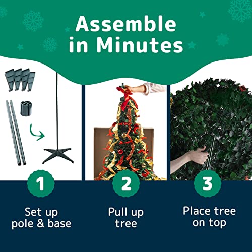Prextex Premium 6 ft PreDecorated Christmas Tree Pop Up Christmas