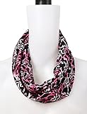 Bentibo Stylish Fashion Floral Light Weight X-large Infinity Scarf for Women Hot Pink