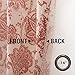jinchan Linen Curtains for Living Room, Red Floral Paisley Patterned Curtains 84 Inch Length, Light Filtering Ikat Drapes for Bedroom, Vintage Farmhouse Window Treatments, Grommet 2 Panels, Terra Red