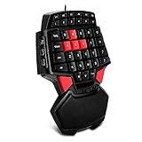 XFUNY Wired Gaming Keyboard 46-Key Professional Single handed Gaming Keyboard, Mini Gaming Keypad for DOTA / OW / PUBG / Fortnite (T9)